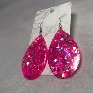 handmade glitter resin earrings #1